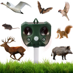 1Pc Ultrasonic Animal Repeller Solar Powered Repellent With Motion Sensor LED Flashing Lights IPX6 Waterproof Outdoor For Farm Garden Yard