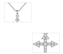 925 Sterling Silver Full Diamond Cross Necklace