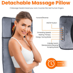 1Pc Full Body Electric Massage Mat With Heat Vibration Massage Pad Cushion Back Massage Mattress Chair Pad With Neck Massage Pillow With 10 Vibration Motors Timer Fedex Shipping
