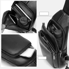 One-shoulder Messenger Casual Soft Leather Diagonal Chest Backpack