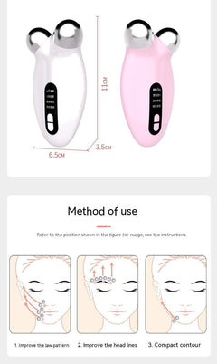 3D Roller EMS Micro Current Roller Vibration Facial Lifting Remove Fine Lines Face Slimming Device