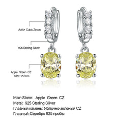 Sterling Silver Cubic Zirconia Citrine Diamond Earrings