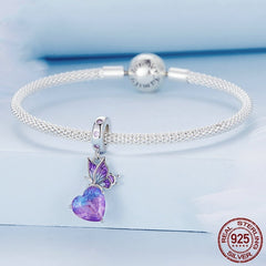 Sterling Silver S925 Butterfly Bracelet Pendant