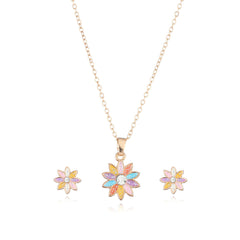 Stud Earrings Necklace Jewelry Set