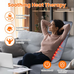 1Pc Full Body Electric Massage Mat With Heat Vibration Massage Pad Cushion Back Massage Mattress Chair Pad With Neck Massage Pillow With 10 Vibration Motors Timer Fedex Shipping