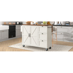 Kitchen Island, Serving Cart With Extendable Worktop, Kitchen Cabinet, Kitchen Trolley, Dining Cart With Wood Grain, Dining Cart With Two Doors And Three Drawers