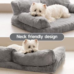 MEWOOFUN Orthopedic Dog Bed For Medium Dogs - Waterproof Pet Sofa With Supportive Foam, 35.4x25.6x11.8 Inch Washable Cover & Non-Slip Bottom, Grey